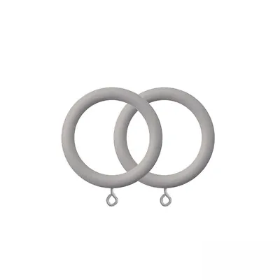 2 Wooden Curtain Rings For 25 - 35mm Poles Grey Clay Sea Shore Hook Pole Rings • £2.17