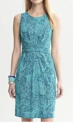 *NWT* BANANA REPUBLIC ‘Issa Collection’ Wrap Tie  Dress BLUE CERAMIC Sz 14 • $60