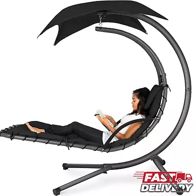 Best Choice Outdoor Hanging Curved Steel Chaise Lounge Chair Swing • $260.97