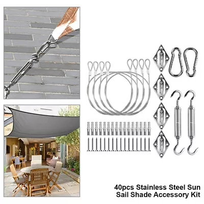 Sun Sail Shade Canopy Fixing Fittings Hardware Accessory Kit Stainless Steel • £11.63