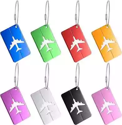 Luggage Tags ID Label Suitcase Bag Holiday Travel Plane Design Aluminium Metal • £1.94