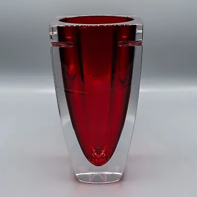 Waterford Crystal Metra Red Ruby Vase 9 7/8  - 10  FREE USA SHIPPING • $191.25