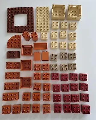 Lego Duplo Bricks Pieces Minifigure Figure Bulk Lot Brown Tan Dark Red  • $15