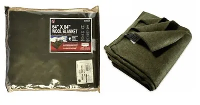 $49.99 • Buy 4lb Wool Blanket OD Green Army Style Military Emergency Survival Camping Floor