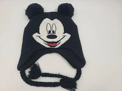 Youth Mickey Mouse Disney Ears Flaps Tassels Beanie Winter Knit Hat Cap Boy Girl • $8.39