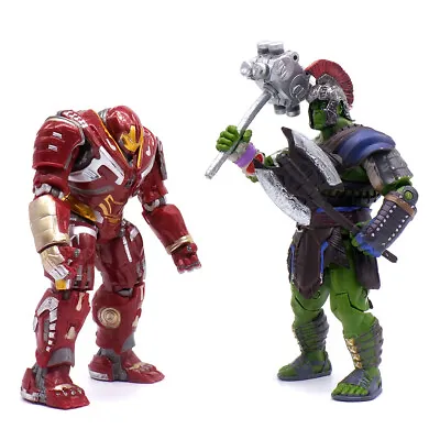 2Pcs/Set Marvel Ragnarok Hulk & Iron Man Hulkbuster 18cm Action Figure Toys Gift • $41.99