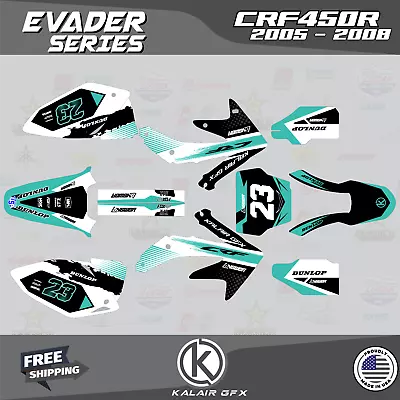 Graphics Kit For HONDA CRF450R (2005-2008) Evader Series - Teal • $96.99