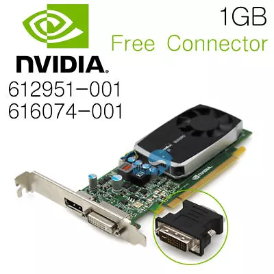 For NVidia Quadro 600 1GB DDR3 PCIe Video Card  Connector 612951-001 616074-001 • $58.96