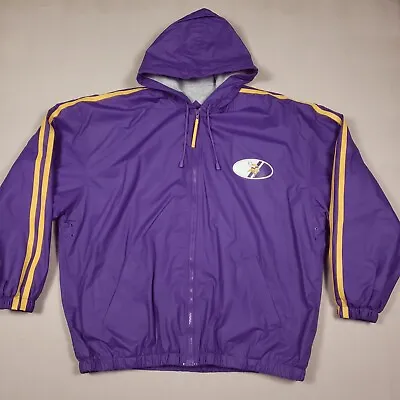 Vtg Minnesota Vikings Jacket Men XL Purple Full Zip Hooded Lined NFL Game Day • $8.75