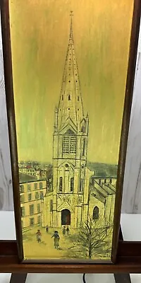 Vintage Maurice Utrillo Eglise De Bayonne Embellished Giclee On Board Wood Frame • $64