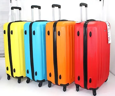 28  Inch Large 4 Wheel Lightweight Suitcase Hard Shell Luggage Bag ABS Travel • £47.99