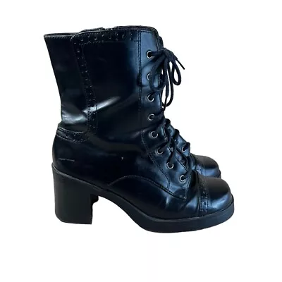 Vintage Mudd Y2k Juli Black Chunky Heel Boots Size 8 • $50