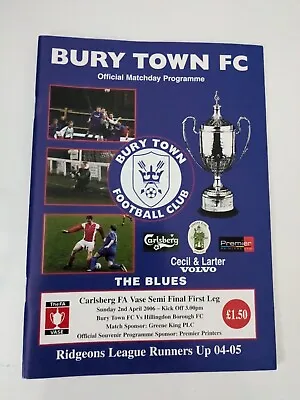 £1.20 • Buy 2006 FA Vase Semi Final: Bury Town V. Hillingdon Borough