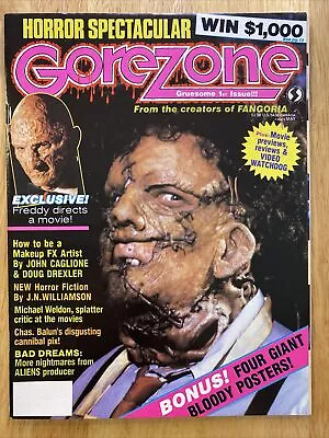 $40 • Buy GOREZONE HORROR SPECTACULAR GRUESOME 1st ISSUE ORIGINAL POSTERS INCLUDED LOOK!