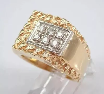 1Ct Round Moissanite Men's Vintage Estate Engagement Ring 14K Yellow Gold Plated • $122.85