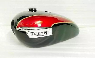 $246.50 • Buy Triumph T140 Cherry & Black Painted Steel Fuel Petrol Gas Tank With Cap| Fit For