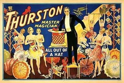 1910 Magic Show Poster  Thurston The Master Magician  - 24x36 • $25.95