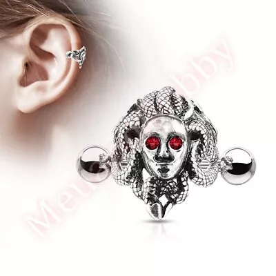 16G Medusa Cartilage Helix Ear Piercing Cuff Barbell Body Piercing Jewellery • $4.99