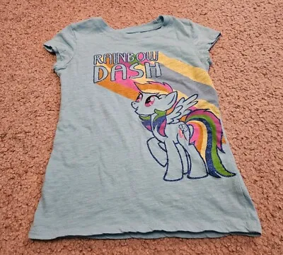 My Little Pony Rainbow Dash Glitter Short Sleeve T-Shirt Girls Size M • $7