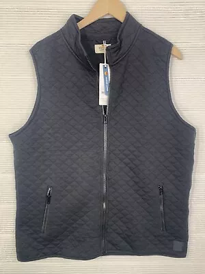 Marine Layer Men’s Corbet Full Zip Vest Diamond Quilted Black Size L Large New • $59