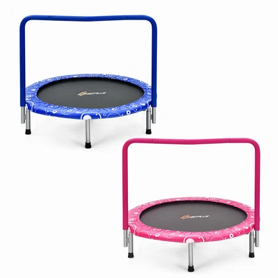 £59.59 • Buy 36’’ Fitness Trampoline Kids Foldable Rebounder Mini Exercise Jumper W/ Handbar