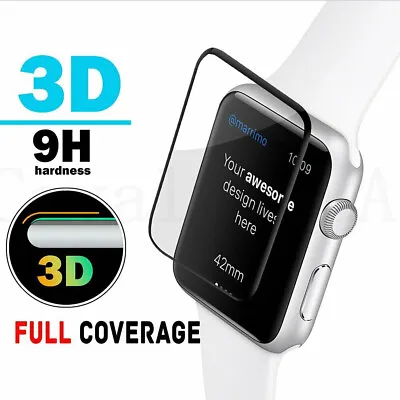 £2.99 • Buy FULL COVER Tempered Glass Screen Protector For Apple IWatch 38/40/42/44/45 MM 