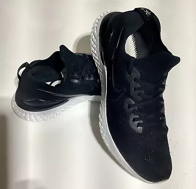 Nike Epic React Flyknit Mens Sz 13 Running Shoes Black Athletic Trainer Sneakers • $29.99