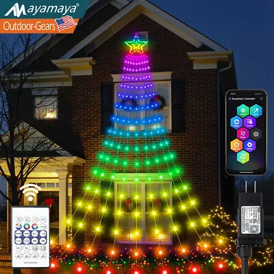 Christmas Tree Waterfall String Lights 160LED Color Changing Fr Home Party Decor • $24.83