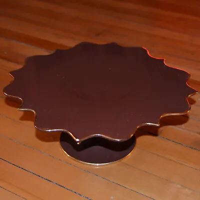 L'Objet Ceramic - Brown (chocolate)  & Gold - Large Cake Stand - Great Condition • $239.99