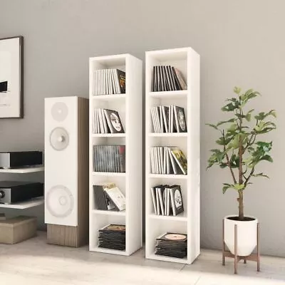 2pcs CD Shelf Cabinet 5 Tier Storage Display Rack CD Media Organizer High Gloss • $110.95