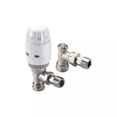 DANFOSS RAS-C2 BI-DIRECTIONAL 15mm ANGLED THERMOSTATIC RAD VALVE + LOCKSHIELD • £17