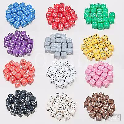 20 Dice Six Sided Set RPG Wargame Board Games 12mm D6 White Black Blue Packs • £4.15