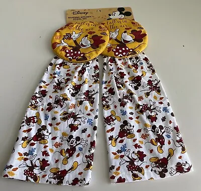 Set Of 2 Disney Minnie Mouse Autumn “Fall Is In The Air” Kitchen Hanging Towels • $22.50