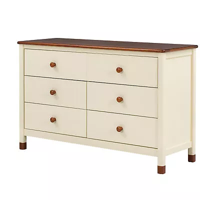 6 Drawers Dresser Wooden Storage Dressers Chests Of Drawers For Bedroom Home • $406.76