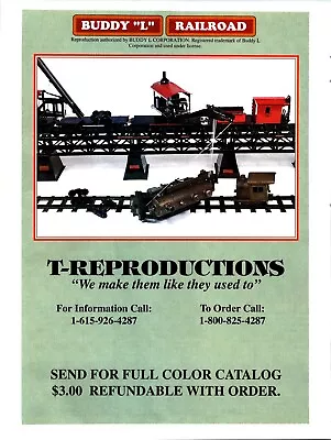 Buddy L Railroad T -Reproductions Vintage Print Advertisements Lot Of 2 • $25.99