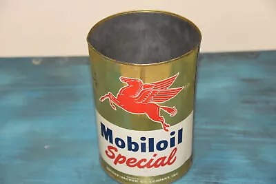 Vintage 1950s Mobil Oil Special 5 Quart Metal Can  Empty Car Truck • $19