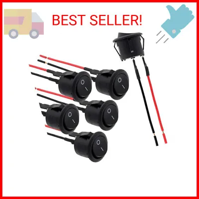 Round Rocker Switch 6 Pcs Mini Rocker Switch 12 Volt ON Off Toggle Switch With • $8.81