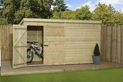 Empire 1000 Pent Garden Shed 10X4 SHIPLAP T&G PRESSURE TREATED DOOR LEFT • £662.40