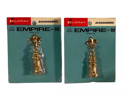 Lot Of 2 CLOPAY EMPIRE Shade Pulls Gold Colored Vintage #5300 3 Inches Length • $14.16