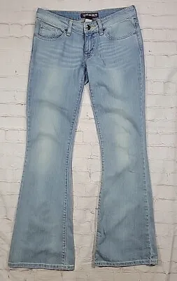 Ecko Red Unltd Light Wash Flare Denim Blue Jeans Women's 5/6 32×32 Y2K • $27.28