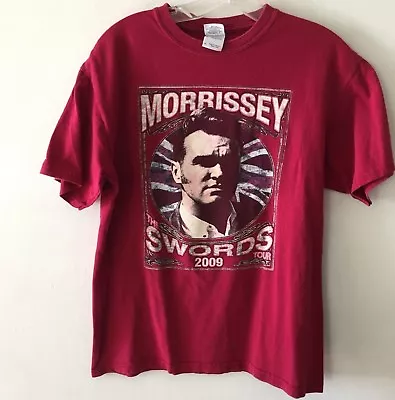 Morrissey The Swords Tour 2009 Tee Shirt Maroon Men's Medium M • $42