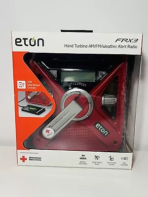 Eton Red Cross Emergency Weather Radio Battery & Hand Crank Power FRX3 Red • $32