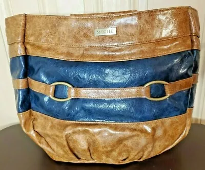 NEW - Miche Demi Shell -  Madison  Retired - Blue & Tan Faux Leather • $12.95