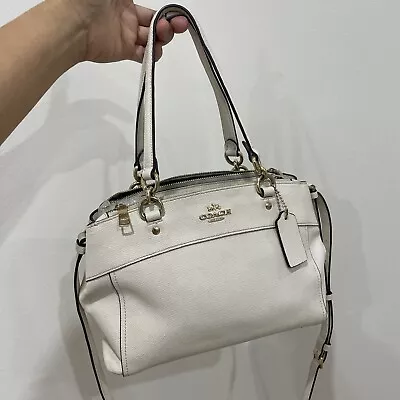 Coach Mini Brooke F25395 Crossgrain Leather  Crossbody Handbag Bag In White • $120