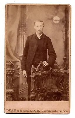 ANTIQUE CDV CIRCA 1870s DEAN & HAMILTON HANDSOME YOUNG MAN HARRISONBURG VIRGINIA • $9.99