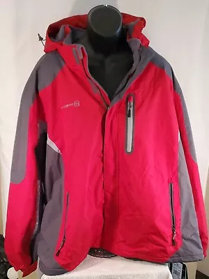 Free Country Heavy Duty Ski Jacket Mens Multi Ripstop Full Zip Pockets 5XL Red • $55