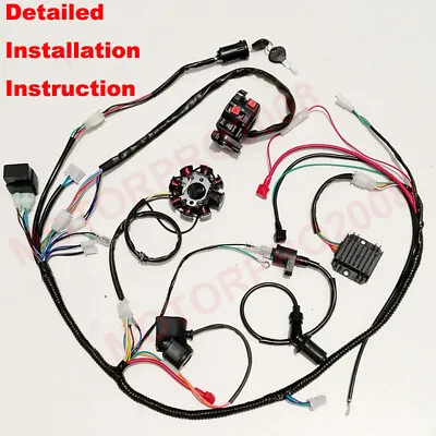 GY6 150cc ATV Quad Go Kart Complete Electrics Wiring Harness CDI Coil Solenoid • $38.32