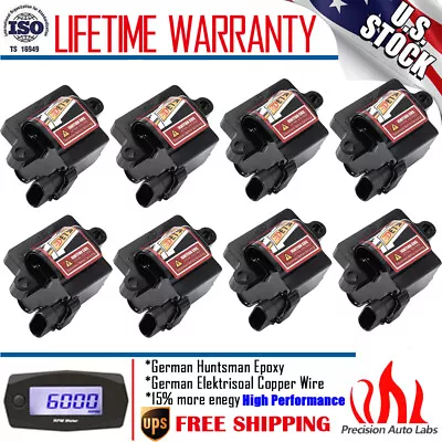 8 Pack High Performance Square Ignition Coils For Chevy GMC 4.8L 5.3L 6.0L 8.1L • $89.99