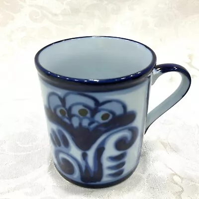 $12.81 • Buy Blue Delft Mug Flower Coffee Tea Cup CJ Peterson Vintage Nordic Hand Painted MCM