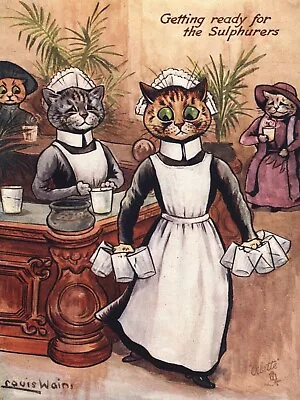 11860.Decoration Poster.Room Wall.Home Vintage Art Design.Victorian Bar For Cats • $19